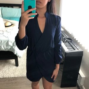 Long Sleeve Navy Dress